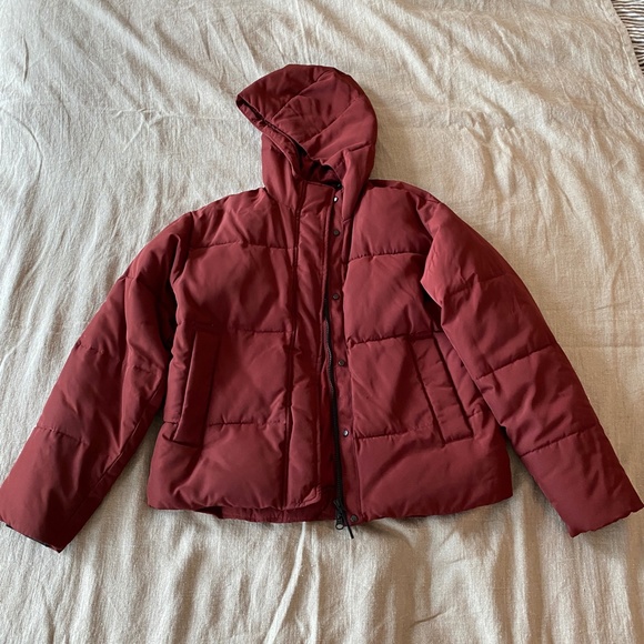Everlane Jackets & Blazers - Everlane The ReNew Short Puffer Dark Red sz M